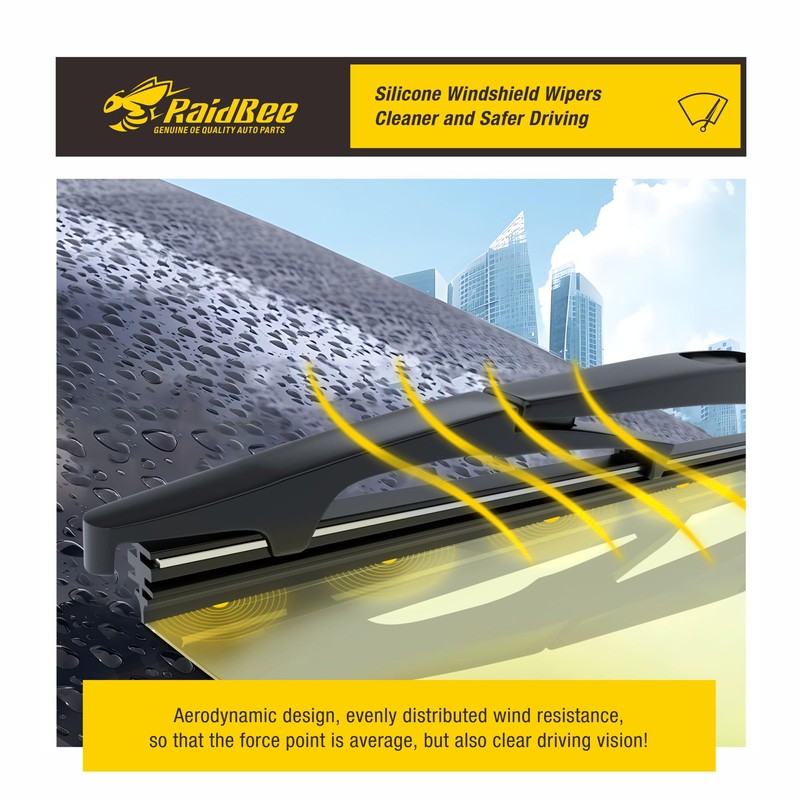 Raidbee® Silicone Windshield Wiper blades 3 pack Replacement for Jeep