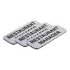 Restaurant Manager 1 x 3" Name Tag/Badge, Silver, (3 Pack)