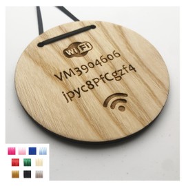 Wifi Password Login Details Sign House Warming Gift Home Internet Sign 3MM Reminder Wooden Engraved Circle