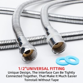 AMZSKU Universal Shower Hose 2 m with Stainless Steel Twist Protection Flexible Shower Hose with Sealing Rings