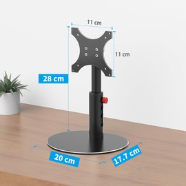 Almoz Sturdy Stand for Show 21, Show 15 (All Generations) with Adjustable Tilt, 4 Height Levels, Raises Show 21 Display Stand, Flexible Viewing and Solid Support for Show 15 2nd Gen (Basic-Black)