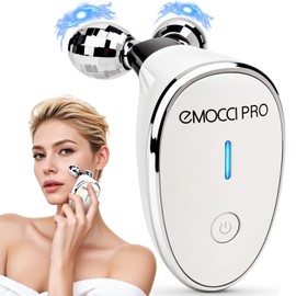 Microcurrent Face Massager, 5 in 1 Electric Facial Roller Skin Wrinkle Reduction for Neck Body Sculpting Lifting Tightening Spa Gua Sha Tool Double Chin Beauty Glow Device(White)