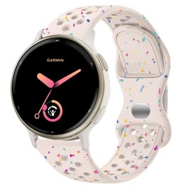 ViCRiOR Watch Bands Compatible with Garmin Vivoactive 6/Vivoactive 5/Vivoactive 3/Venu Sq 2/Forerunner 55/165/245, 20mm Soft Silicone Eco-Friendly Breathable Replacement Strap for Women Men