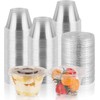 GGOLDMER 50 Sets 7 oz Clear Plastic Cups with Lids No Hole, Fruit Cups with Lids, Disposable Cup for Dessert, Parfait, Ice Cream, Yogurt, Pudding, Cake, Cold Drinks, Smoothie and Snacks