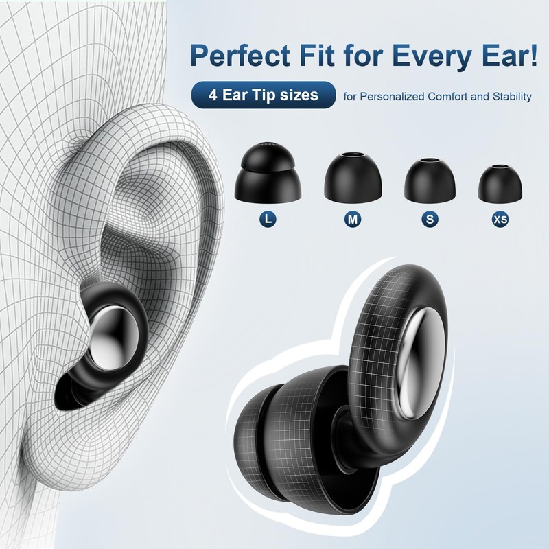 Ear Plugs for Sleep Noise Cancelling 45dB, Ultra Comfy Reusable