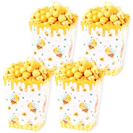 Sweet Bee Popcorn Boxes Bees Goodie Candy Boxes Sunflower Party Favors