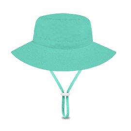 Protective Baby Sun Hat with UPF 50+ Protection Adjustable Infant Summer Beach Bucket Hats for Boy & Girl Breathable Toddler Swim Pool Play Sunhat with Wide Brim 2-5 Years Mint (50-54 cm)