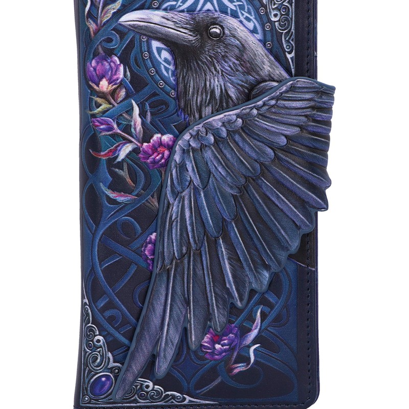 Nemesis Now Ravens Flight Black Wing Floral Embossed Purse Wallet,