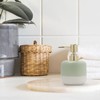 Asashizen Ceramic Soap Dispenser, Green and White, Two Tone Splicing