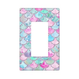 Mermaid Scale Wall Plates Single Rocker Light Switch Cover Decorative Switch Plates And Outlet Covers Kitchen Living Room Accessories Decor