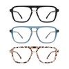 AMOMOMA 3 Pack Trendy Aviator Reading Glasses for Women Men