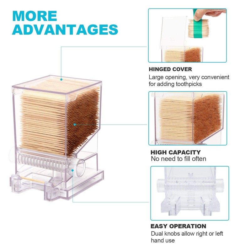 Serve Clean Toothpick Dispenser Clear- Restaurant-Style