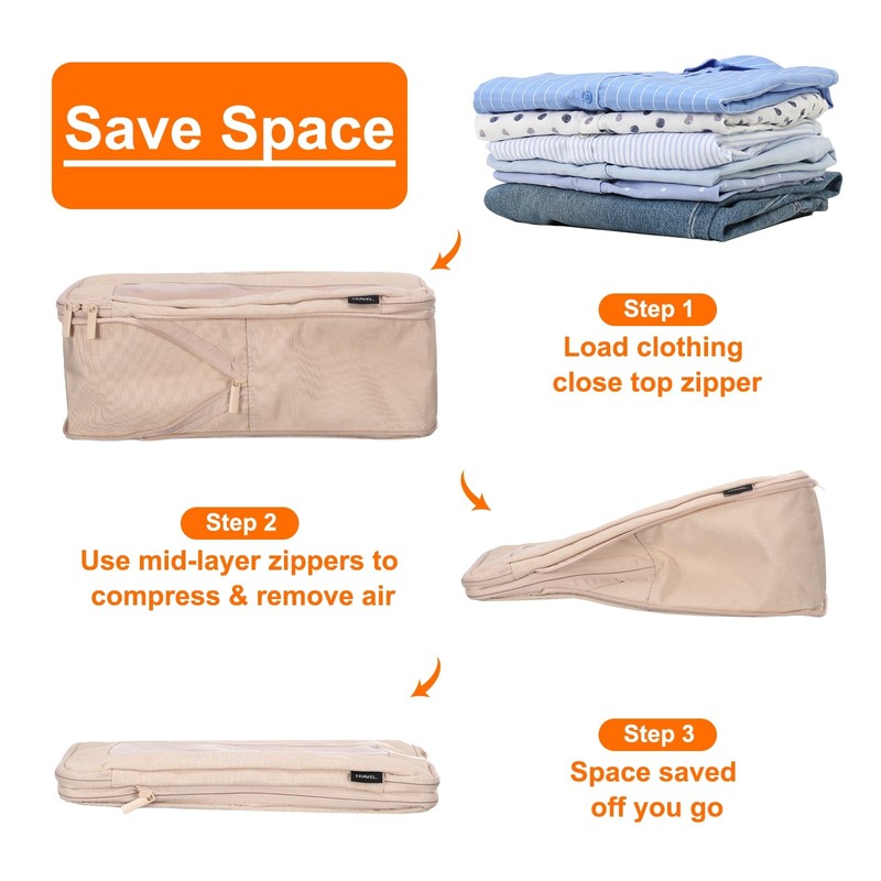 QUARKZMAN Compression Pack Cube for Suitcases 26 x 12 x