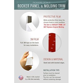 Made in USA! Compatible with 2007-2013 Chevy Silverado/GMC Sierra Tailgate Trim Accent Molding Cover 4.5" Wide 1PC