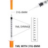 1ML 31Gauge 5/16inch(8mm) Disposable Dispensing Lab Supplies Individually Sealed Packaging,