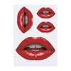 4 x 'Red Lips' Temporary Tattoos - Water Resistant, Skin-Safe,