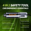 Window Breaker Seatbelt Cutter, Emergency 2‑in‑1 Car Escape Keychain Tool,