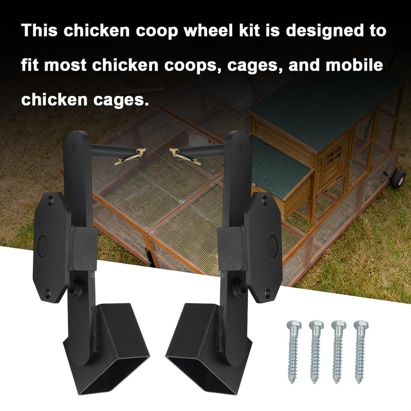 Chicken Coop Wheel Kit for Most Chicken Coops, Cages