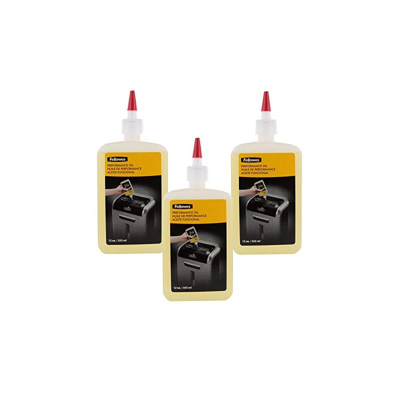Fellowes Shredder Oil, 12 oz. Bottle w/Extension Nozzle, Pack of