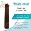 fshine fshine Brown Human Hair Tape in Extensions 16 Inch