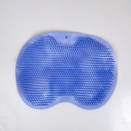 Foot Brush, Foot Wash, Exfoliating Care, Deodorizing, Clean, Foot Massage, Includes Hook Hole, Suction Cup Included, Anti-Slip, Bath, Antibacterial TPE Material, 3D Structure (Blue)