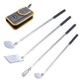 KOOPOOL 4 Pieces Telescoping Inspection Mirror Telescoping LED Lighted Flexible Inspection Mirror Mirror Inspection Tool for Checking Observing Vehicle Small Parts (YG)