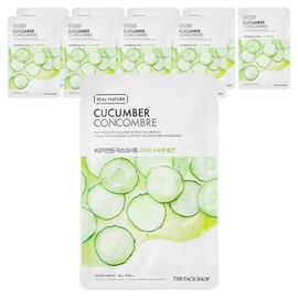 The Face Shop Grinded Mask Sheet Cucumber, 1 pack, 10 pieces / 더페이스샵 갈아만든 마스크시트 오이, 1개입, 10개