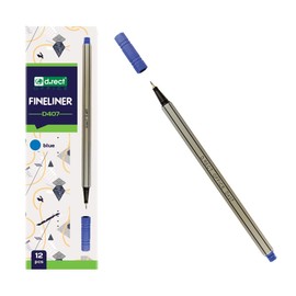 D.RECT Fineliner Set Blue 12 Pieces - Fine Pen with 0.4 mm Tip for Daily Writing and School Supplies