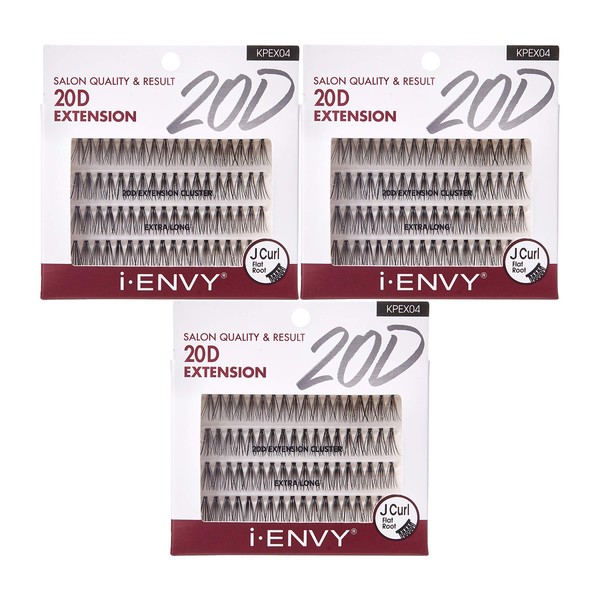 i-ENVY 20D Extension Cluster Individual Lashes (Extra Long, 3 PACK)