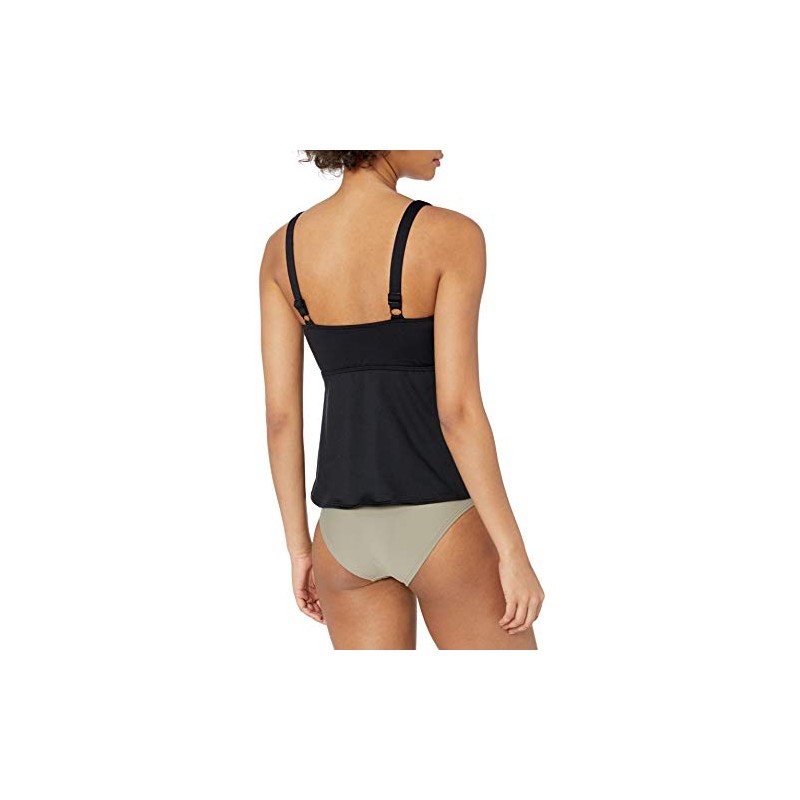 TYR Solid Twisted Bra Tankini - (001) Black - 12