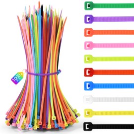 1000 Pcs 8-Inch Color Cable Ties - 30 lbs Tensile Strength, 10 Mixed Colors Self-Locking Zip Ties for Indoor Outdoor Organization, Cord Management & DIY Projects