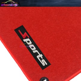 Unbranded Fit For 16-21 Honda Civic 4DR 2DR Red Nylon Floor Mats Carpets 4PCS w/ Sports