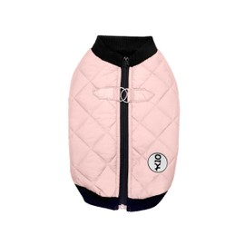 K10 Quiltee Coat - Warm Dog Coat with Leash Attachment - Water Resistant Jacket with Leash Ring - Built in D Ring Harness - Fleece Lined Vest - Lighter Than a Sweater - (XXXS, Baby Pink)