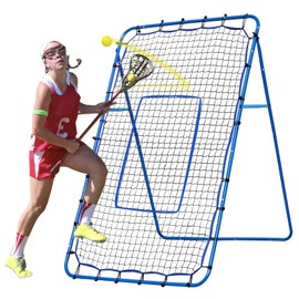 Lacrosse Rebound Net, 6x4ft Lacrosse Rebounder for Backyard, Adjustable Angles Bounce Back Net with Target Strike Zone, Easy Quick Setup, Volleyball Baseball Softball and Soccer Training