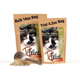 TCfeline RAW Cat Food Premix/Supplement to Make a Homemade, All Natural, Grain Free, Holistic Diet – with Beef Liver (Trial 4.2 oz) Egg Free Formula