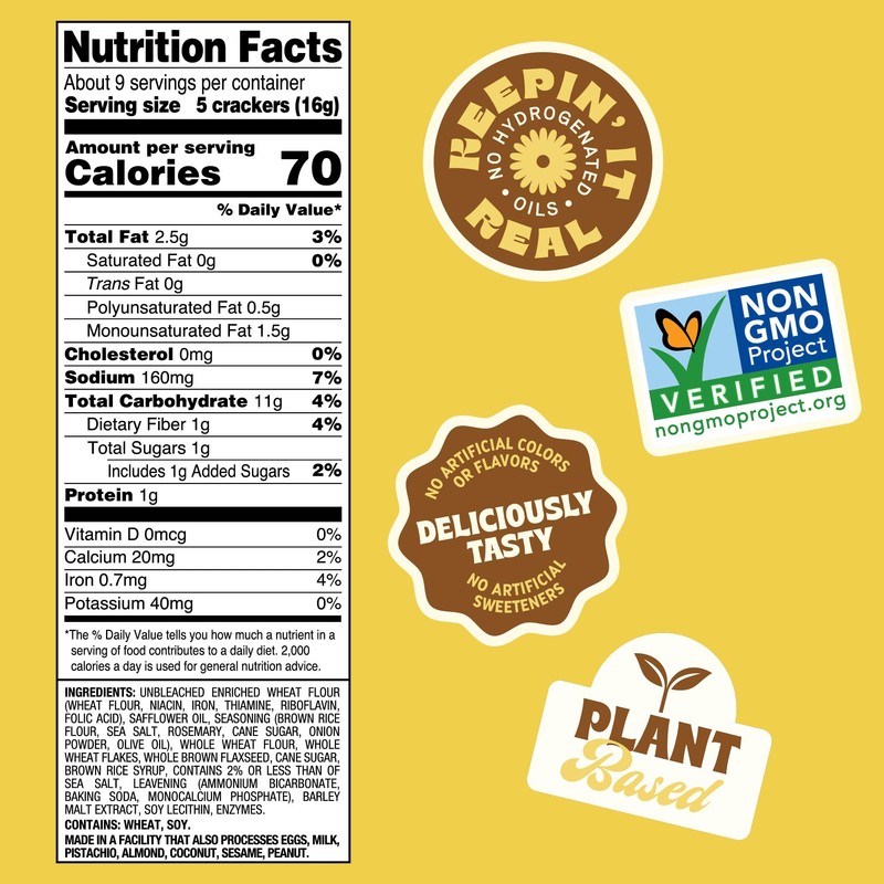 Back to Nature - Stoneground Wheat Crackers - Rosemary &