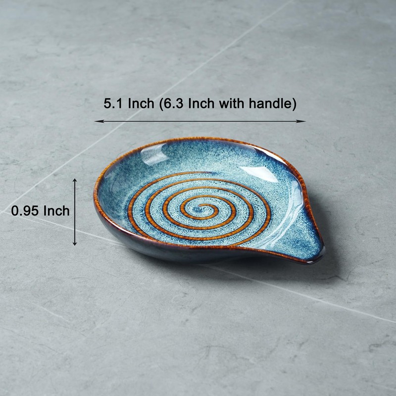 STE-CER Ceramic Spoon Rest for Stove Top,Large Spoon Holder, Cooking