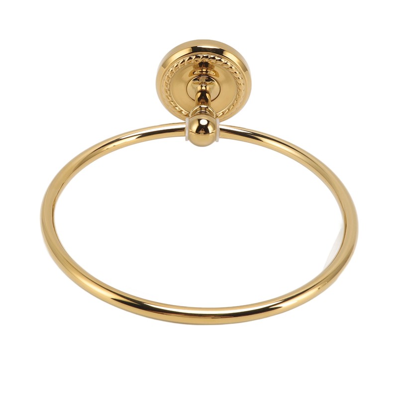 Towel Ring Golden Wall Mounted Glossy Hand Feel Decorative Copper