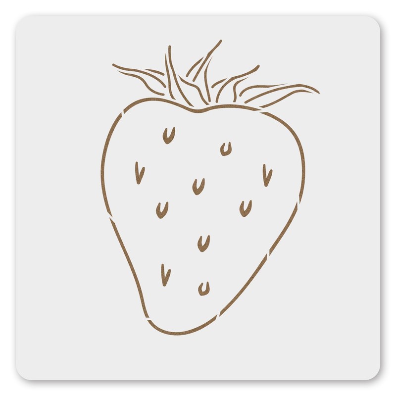 MAGJUCHE Strawberry Stencil 6 Inches, Reusable Fruit Stencil for Painting