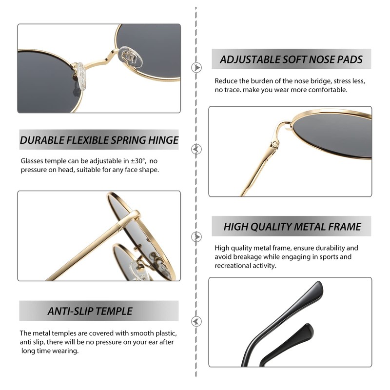 Pro Acme Retro Small Round Polarised Sunglasses for Men Women,
