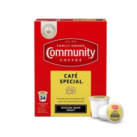 Community Coffee Café Special 24 Count Coffee Pods, Medium Dark Roast, Compatible with Keurig 2.0 K-Cup Brewers, Box of 24 Pods