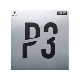 VICTAS P3V CURL P3V OX 220020 Table Tennis Rubber, Granular Rubber, Curl, Black 1.5