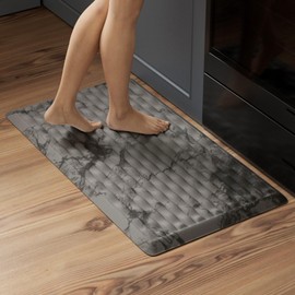 Comfypad - Marble Patterned Anti-Fatigue Mat, Liquid-Absorbing Surface, Non-Slip Cushioned Standing Mat for Kitchen, Office, Laundry, 19 x 32 inch