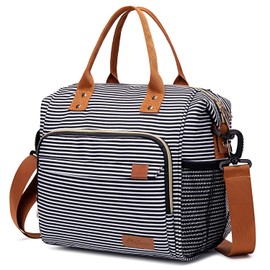 TuErCao Lunch Bag Women Insulated Lunch Box for Work Leakproof Soft Cooler for Picnic Travel Road Trips, Loncheras para Mujer Adult, Stripes