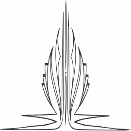 Tom Sloan Graphics Graphic Center Scroll Pinstriping Vinyl Decal 1 Pair #18   Large 9 X 9