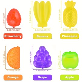 FaJoek Reusable Ice Cube Tray, Pack of 24, Plastic Fruits, Ice Cubes in Fruits, Ice Cubes Plastic Fruits, Plastic Ice Cubes, BPA-Free (Fruit)