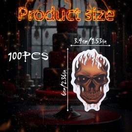 Tabanzhe Horror Gothic Stickers-100PCS Cool Waterproof Punk Gothic Decals Red White Style Thriller Graffiti Stickers for Notebook Luggage Laptop Phone Skateboard Water Bottle