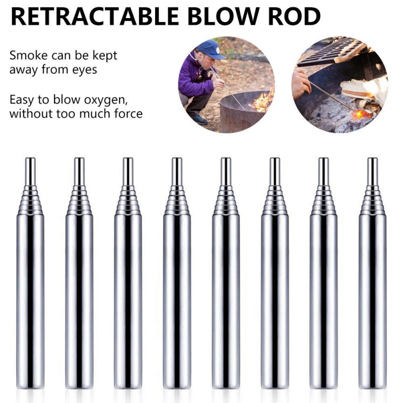 Unbranded Practical Outdoor Pocket Bellow Collapsible Tool Blow Fire Tube