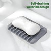 2pcs Self Draining Soap Holder Rack, Advanced Silicone Soap Dish
