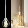 Dnshjue 1-Light Teardrop Crystal Pendant Light - Chrome Finish Globe